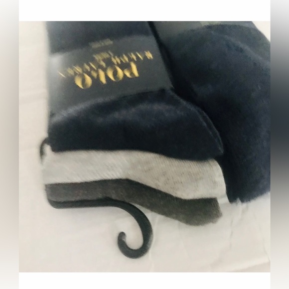 New Polo Ralph Lauren 3 Pairs Men’s Socks Grey Grey Blue made in Korea - Picture 9 of 16